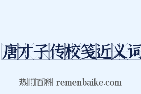 唐才子传校笺近义词是什么意思的图片